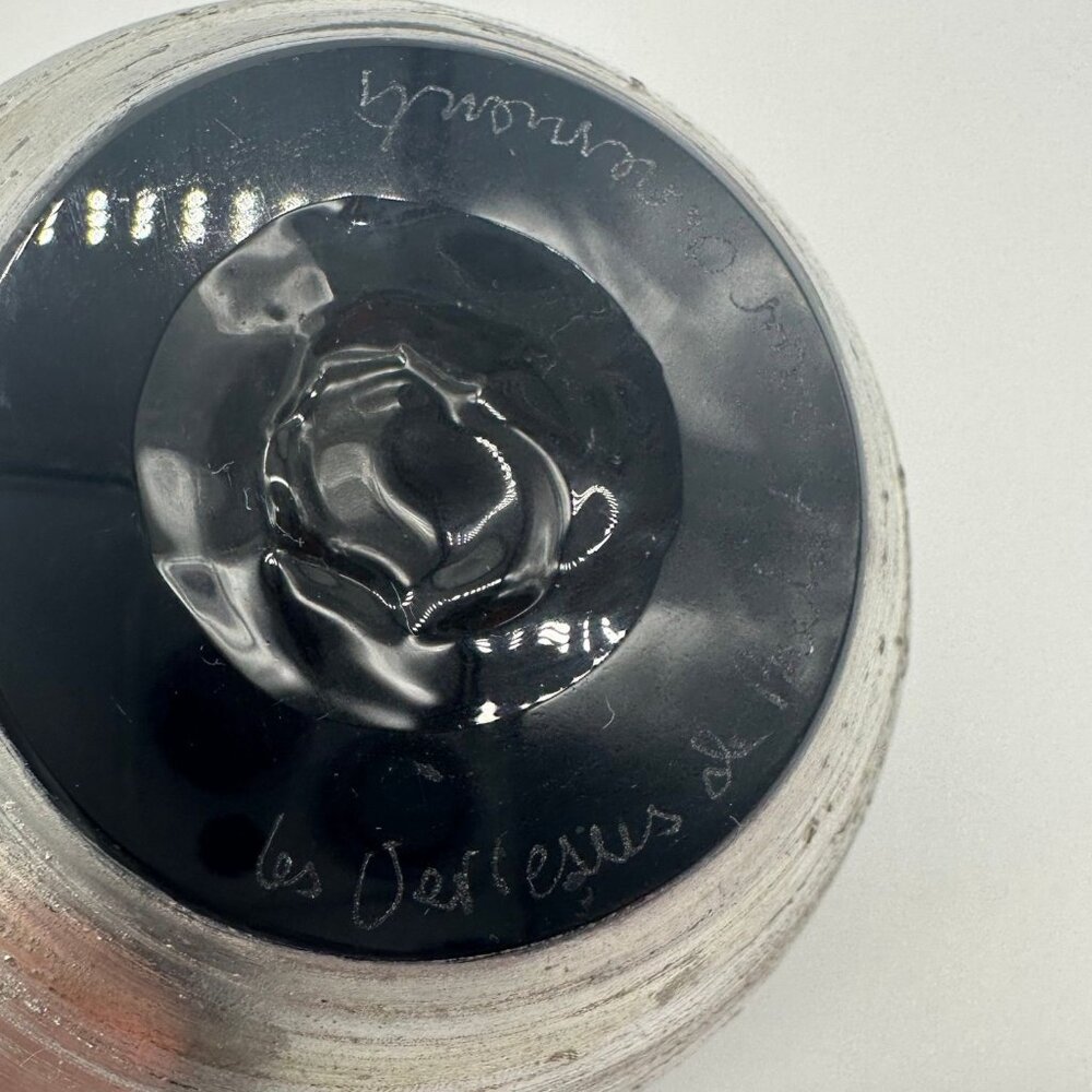 Art Glass Bowl Hand Blown Brehat France Signed Smoke Gray Silver Artsian Made - Picture 7 of 10